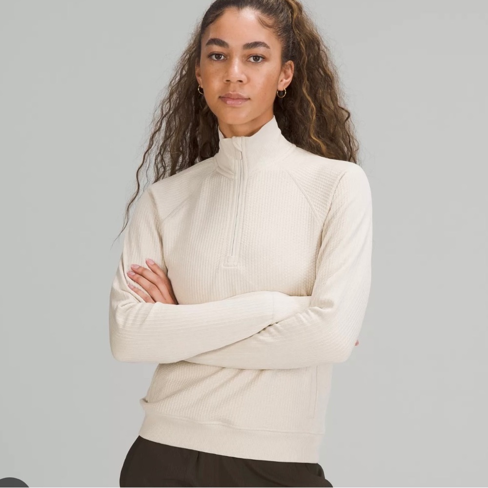 lululemon athletica Cream Quarter-Zip Lightweight Pullover